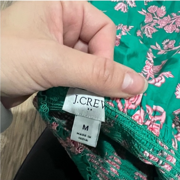 J. Crew Floral Smocked Puff Sleeve Midi Dress - Picture 8 of 8